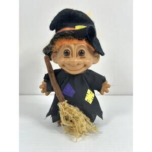 Russ Troll Halloween Witch Collectible Figure 5” Tall Orange Hair Vintage